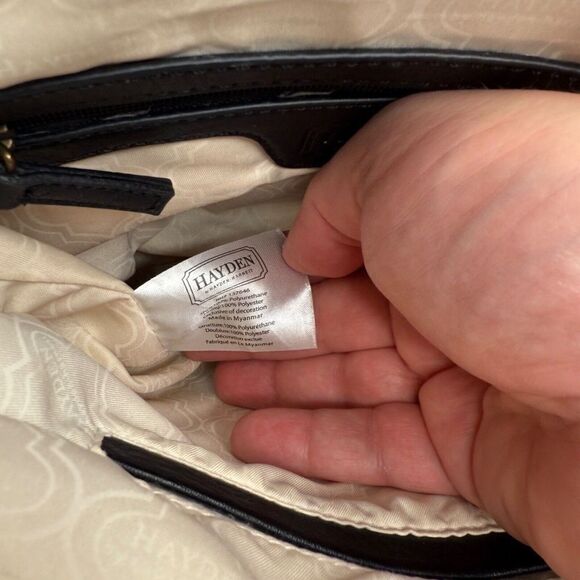 Hayden Harnett Crossbody Black Strap brass Hardware Shoulder Bag HH13764 - Picture 7 of 11